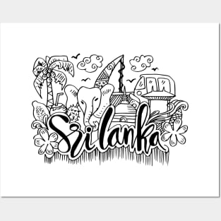 Hand Drawn Symbols Of Sri Lanka Posters and Art